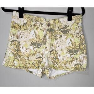 Urban Outfitters BDG Denim Shorts‎ Size 28 Butterfly Botanical Print 3" Inseam
